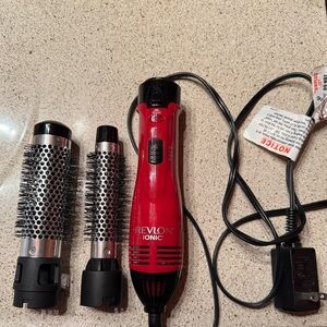 Revlon 1200W Ionic Ceramic 1" & 1-1/2" Hot Air Styling Kit, Red